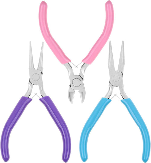 Jewelry Pliers, 3Pcs, Tools with Needle/Chain Nose Pliers, round Nose Pliers and Wire Cutter for Jewelry Repair, Wire Wrapping, Crafts, Jewelry Making Supplies